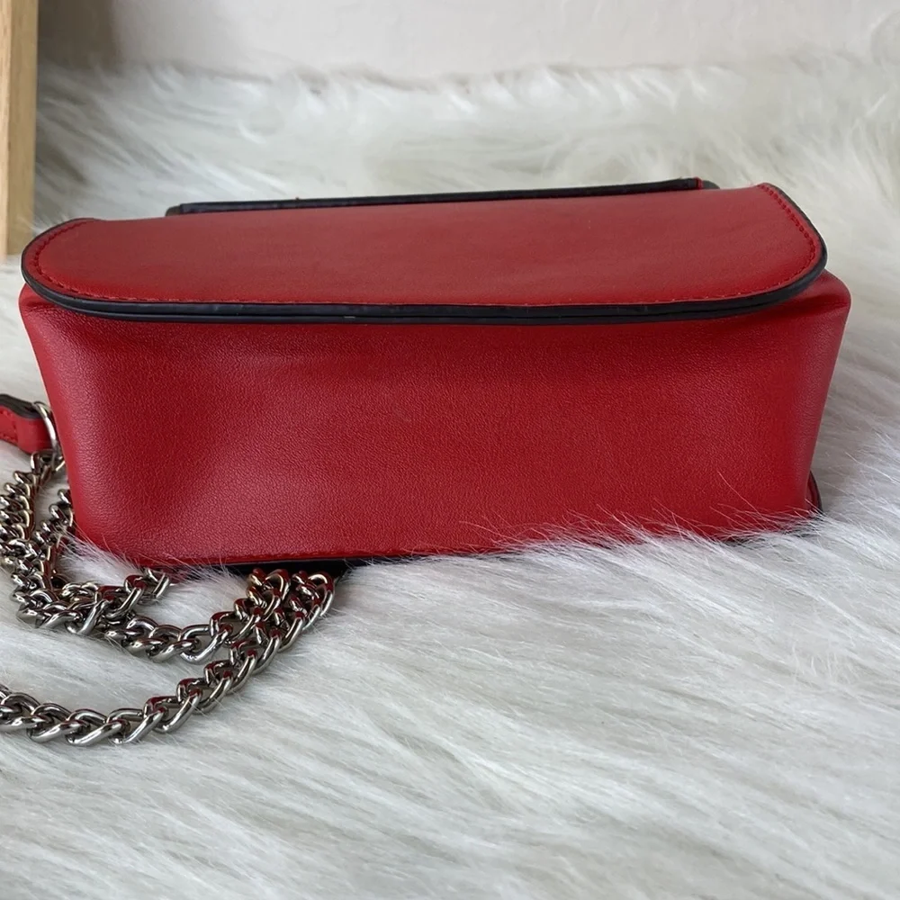 BCBG Red Mini Purse Chain Strap Handbag - Picture 5 of 14